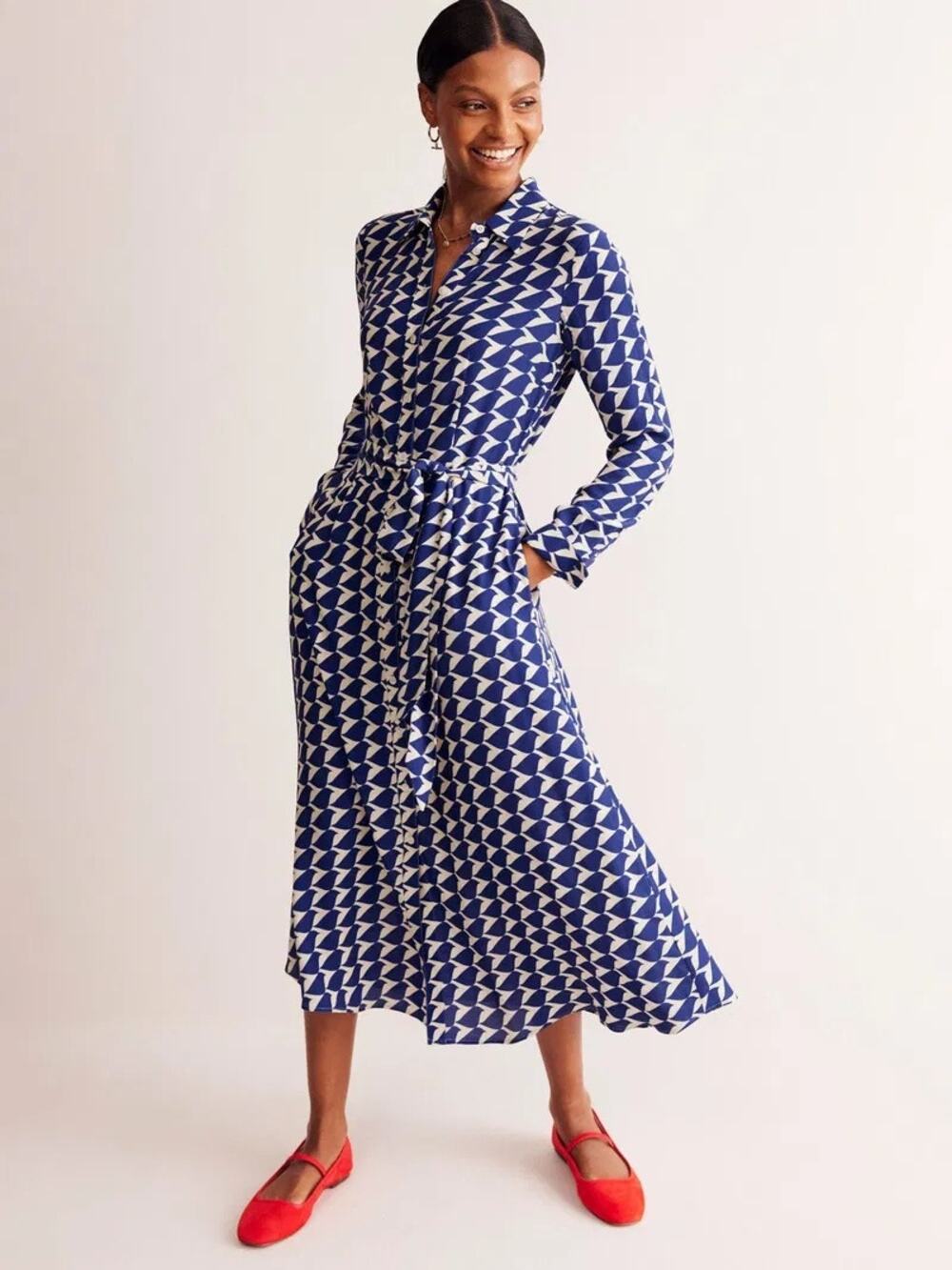 BODEN Kate Geometric Shirt dress women's size 0R
